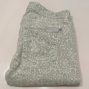 7 For All Mankind Mint Lace Cropped Skinny Jeans